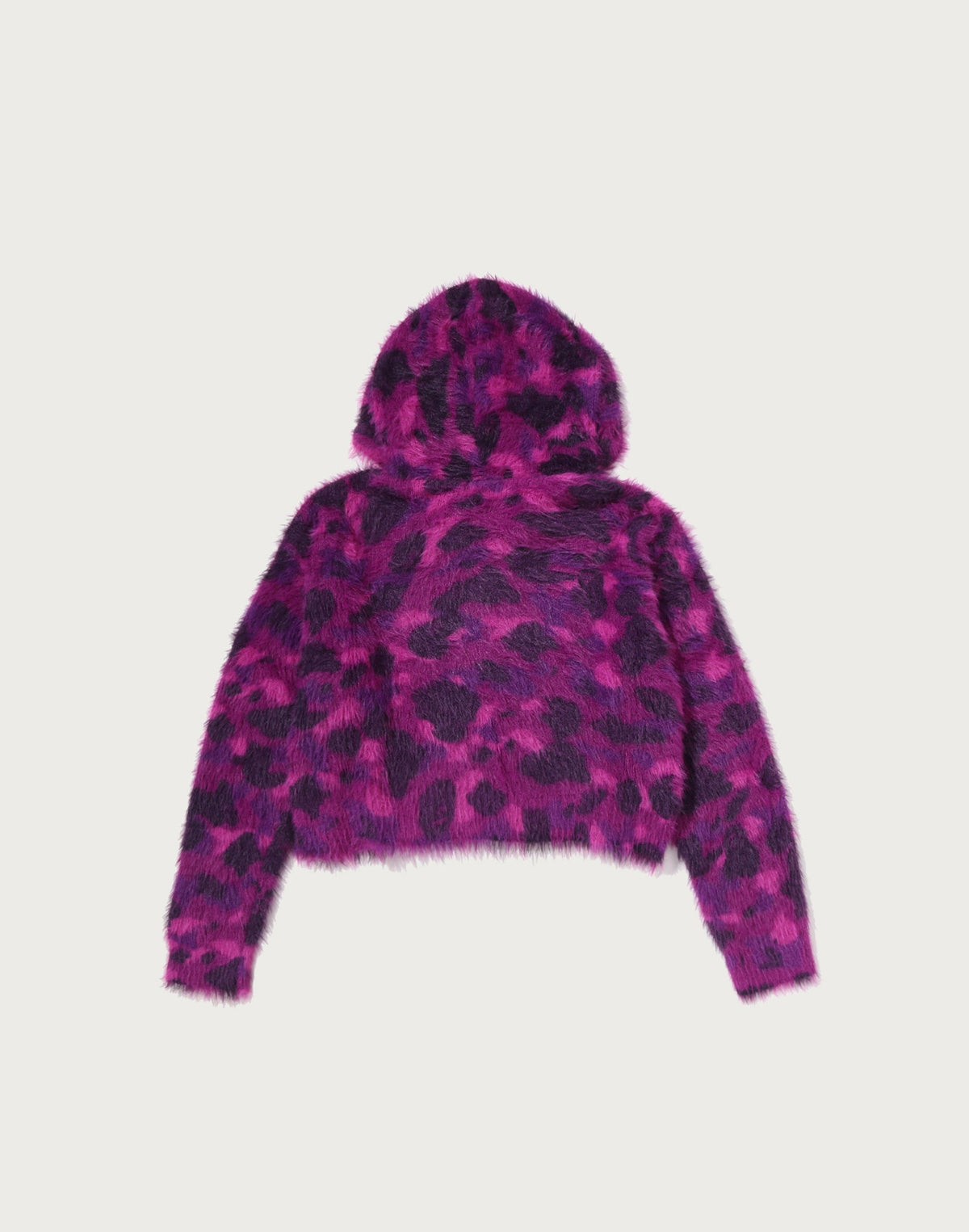 COLOR CAMO BAPE LOGO FUR CROPPED ZIP HOODIE LADIES