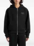 Manière De Voir Ray - neoprene cropped zip hoodie - black