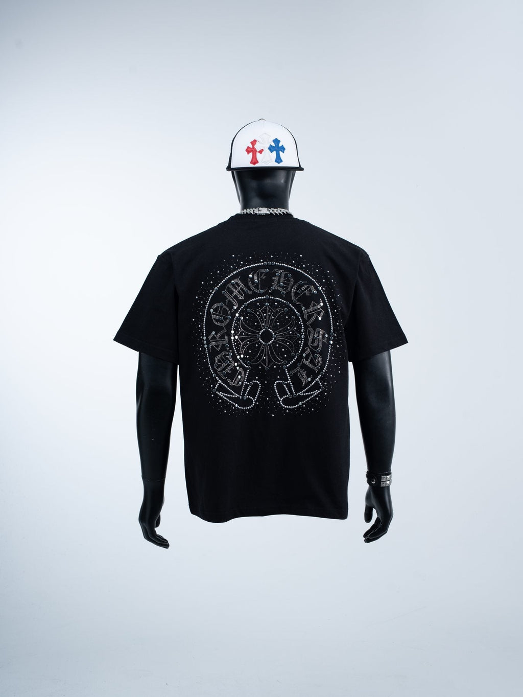 Chrome Hearts Rhinestone-Style Graphic T-Shirt