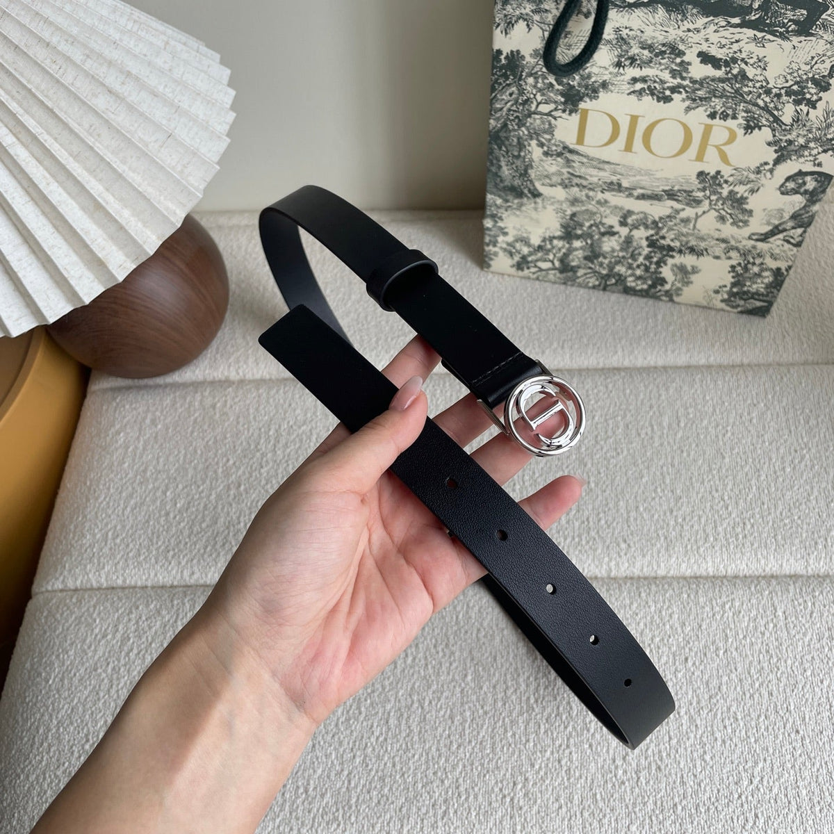 DIOR 25S BELT 25 MM IN BLACK CALFSKIN 572158