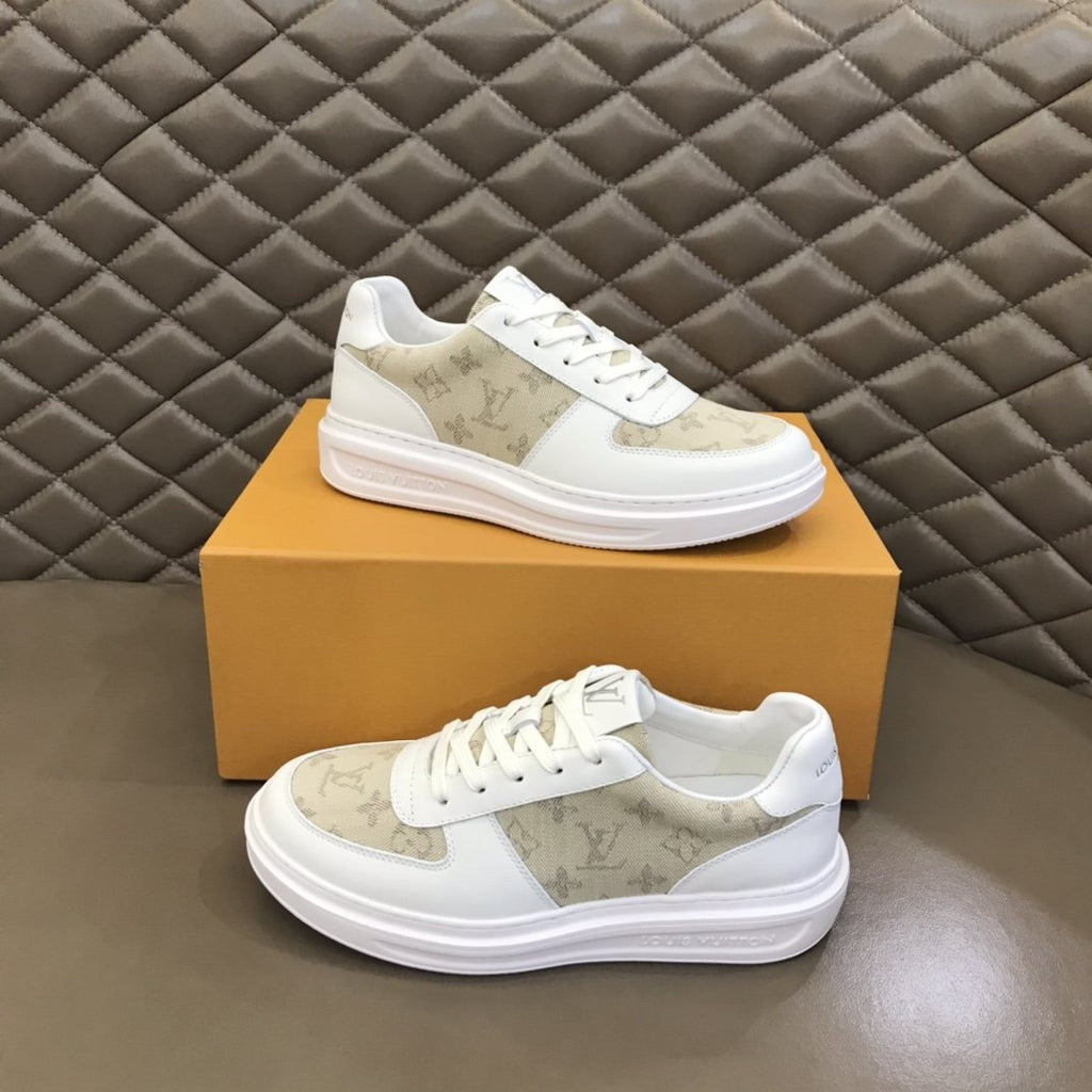 Louis Vuitton Men's Monogram Panel Low-Top Sneakers - Rounded Toe