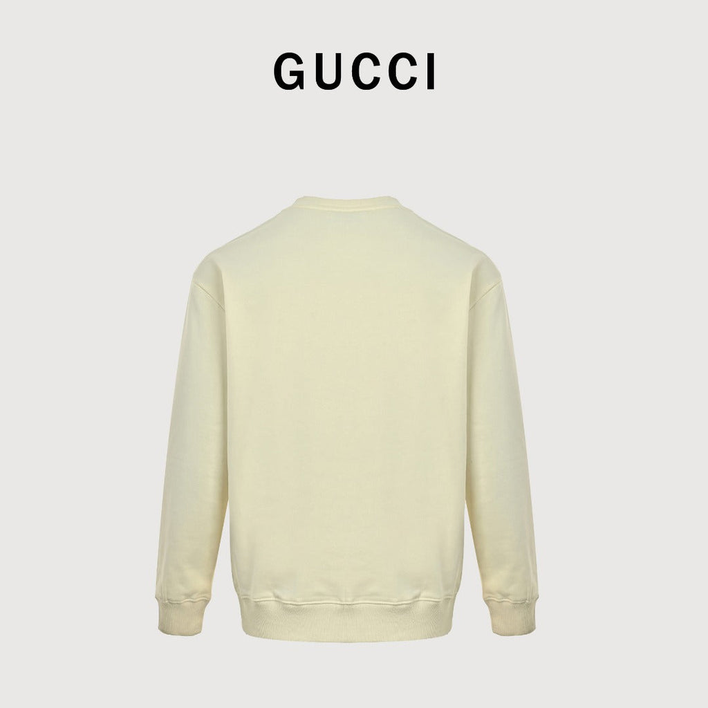 Gucci Whimsical Cartoon Strawberry Stripe Logo Series Crewneck Sweatshirt